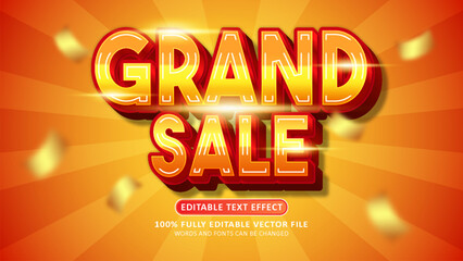 Grand sale yellow orange 3d editable modern text effect