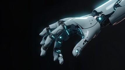 Futuristic AI Robotic Hand. Artificial Intelligence. Technology. Robot. Cyborg Hand