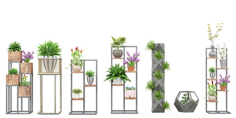 The versatility of transparent plant cut-outs in interior design for illustration, digital composition and architecture visualization