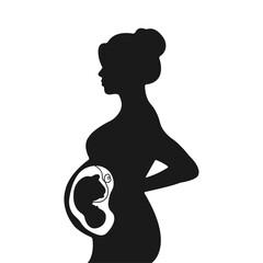 Silhouette of a pregnant woman vector illustration