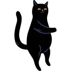 Standing Black Cat Illustration