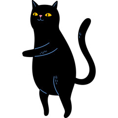 Standing Black Cat Illustration