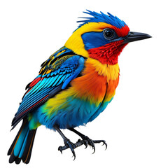 colorful bird, transparent, no background. PNG, Generative AI