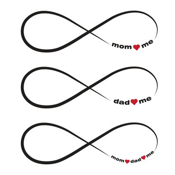 family love with infinity sign, vector, design for print, logo