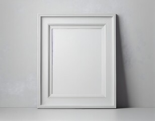 Vertical Modern frame mock up, Modern frame on white wall. ai generative