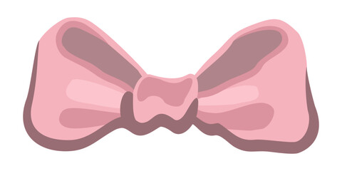 Vector illustration of pink ribbon isolated on wite background.