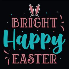 Happy easter day egg hunt bunny cotton tail typography tshirt design 