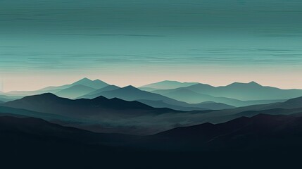 Abstract landscape with a dark color scheme and a minimalist approach created with generative AI technology