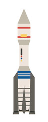 Concept Space ship transport. This flat concept illustration features a vector of a ship transport, set against a clean white background. Vector illustration.