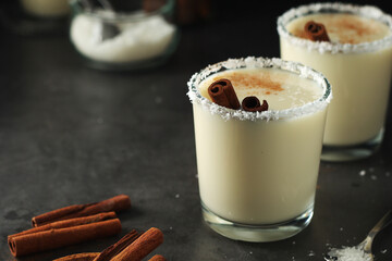 Kogel mogel drink made from eggs with cream