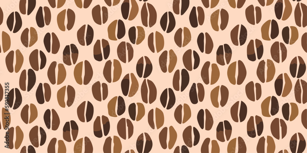 Aufkleber coffee bean pattern. vector seamless brown coffee beans. simple vector pattern for coffee shops, for