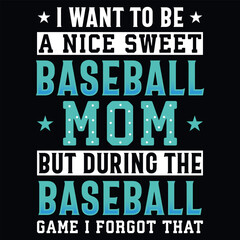 Baseball playing mom typography tshirt design 