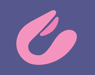 Concept Sex toys bdsm supplements. This flat conceptual illustration features a vector pink sex toy vibrator, on a clean purple background. Vector illustration.
