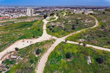 Panoramic shot overlooking the city