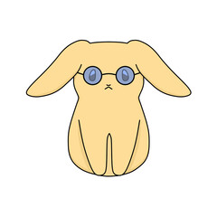 メガネをかけた茶色のウサギ