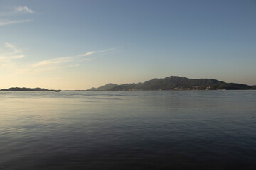 sunset over the river