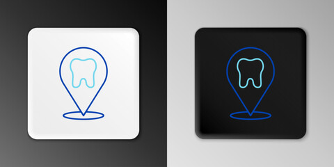 Line Dental clinic location icon isolated on grey background. Colorful outline concept. Vector