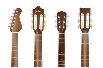realistic wooden classic acoustic guitar isolated - 3d illustrator