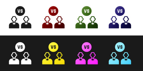 Obraz premium Set Football or soccer player icon isolated on black and white background. Vector