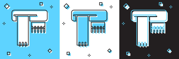 Set Winter scarf icon isolated on blue and white, black background. Vector