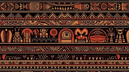African tribal patterns, background texture design, print, web illustration, traditional art, Generative AI - obrazy, fototapety, plakaty