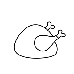 Chicken icon vector. turkey illustration sign. Thanksgiving Day symbol. food logo.