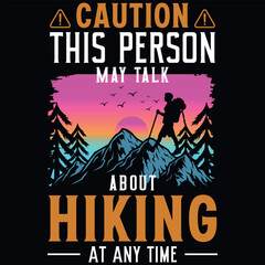 Mountain huking typography  graphics tshirt design 