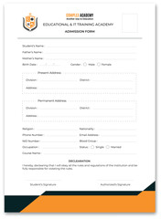 Registration form, Admission form, College form, Form design,