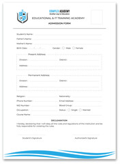 Registration form, Admission form, College form, Form design,