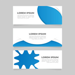 Fototapeta premium Abstract blue horizontal banner set