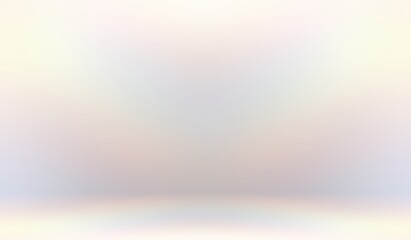Pearl texture empty room 3d background. Light iridescent smooth wall and floor surface.
