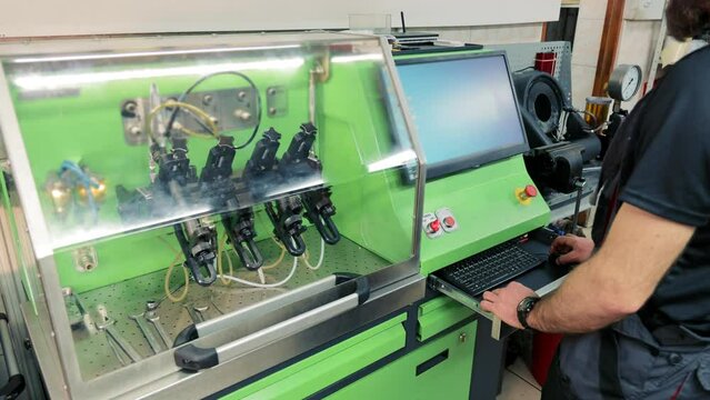 Repair of diesel injectors on the stand. A workshop for restoring the operation of fuel injectors using an injector diagnostic stand.
