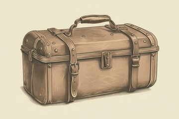 1920's Suitcase Illustration. Generative AI