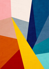 Art of geometric shapes with colorful texture, modern art and tendency, perfect for decoration.