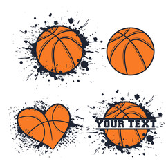 set of basketball balls