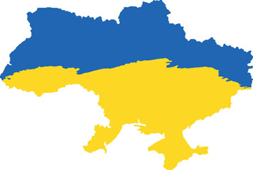 Vector image in yellow and blue colors of the Ukrainian flag. For printing, printing on clothes and posters, outdoor advertising, etc.