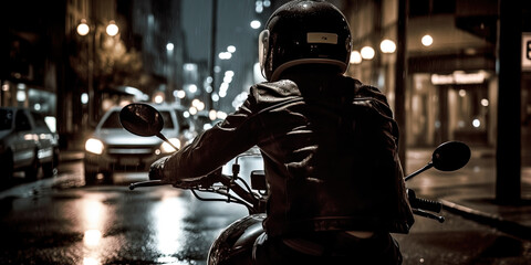 Street biker. Ai generated