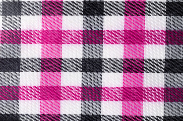 Fototapeta premium The Pink and Black color Gingham pattern fabric texture as background.