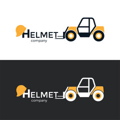 Logo for a construction company with a forklift