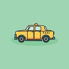 Cool taxi icon cartoon illustration