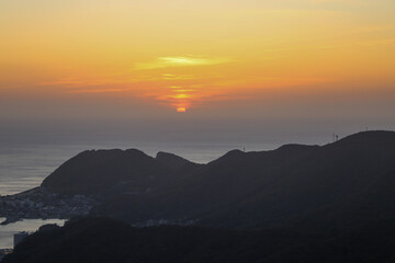 Fototapeta na wymiar sunset in the mountains Nagasaki