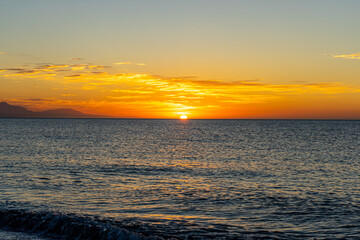 Sunrise over Mediterranean Sea, Costa del Sol, Malaga, Spain