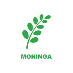 green moringa leaf logo, for herbal ingredients, moringa farming, health, medicine industry, beauty, therapy, concept design vector illustration icon template with a modern concept