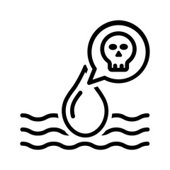 Black line icon for Contaminated