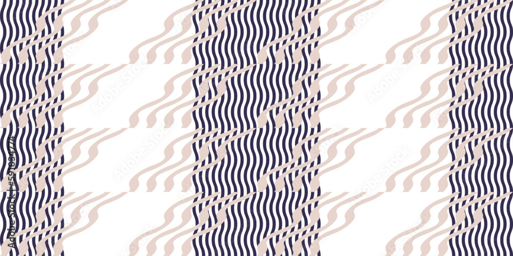 Poster Modern abstract geometric retro vector seamless diagonal pattern with simple elements and shapes. Graphic pastel colored minimalist background.