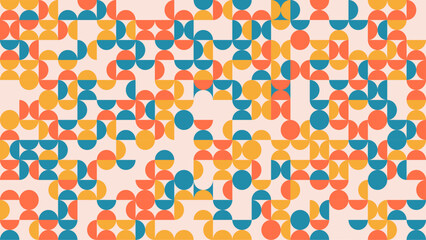 Simple geometric abstract vector pattern with simple shapes and monochrome colors. Geometric graphics composition, best use in web design, business card, invitation, poster, textile print, background.