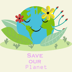 Earth Day card with pale background