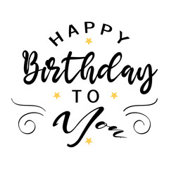 simple happy birthday typography lettering
