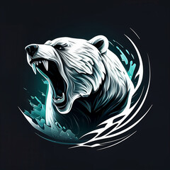 logo designs of polar bear. polar bear head. gaming logo. illustration of wildlife. AI generative