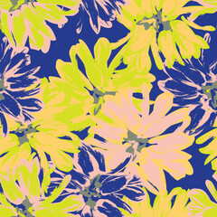 Colourful Abstract Floral Seamless Pattern Design